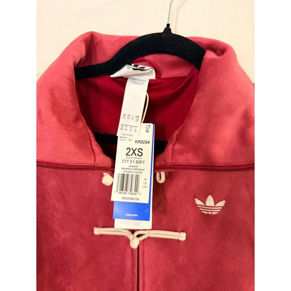 NWT Adidas Chinese New Year Jacket Coat Red Maroon Oversized Unisex 2XS